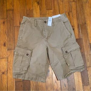 American Eagle Outfitters Mens Flex Fit Tan Cargo Shorts Size 28 New With Tags